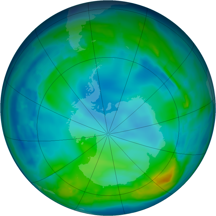 Antarctic ozone map for 17 May 2009